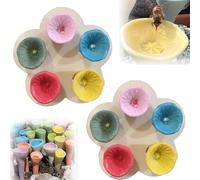 Bee Insect Drinking Cup 5 Colors Rainbow Bee Feeding Cup Colourful Drinking Cup Insect Drinking Cup Thirsty Pollinators Need A Drink for Garden Yard Lawn Patio Decor (2pcs)