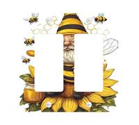 Bee Inspired Light Switch Cover Plates/Outlet Covers, Yellow Honeycomb Design for Seasonal Home Decor, Thermoplastic Wall Plates, Standard Size Double Rocker