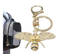 Bee Keychain, Rhinestone Key Holder, Decorative Chain Accessory, Sparkling Stylish Design, Sturdy Lightweight Build, Ideal for Backpacks, Wallets, Handbags, Thanksgiving, Christmas, Birthdays, Gold
