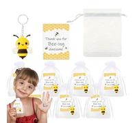 Bee Keychains Set - Thank You Card for Colleagues Set of 8,Decorative Festive Keyrings, Holiday Supplies for Employee Nurses Colleagues