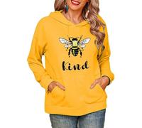 Bee Kind 3D Print Hoodie Women's Beekeeper Graphic Hooded Sweatshirt Pullover with Big Pocket