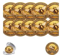 Bee Kind Bee Positive Challenge Coin, Inspirational Bee Grateful Commemorative Coin, Double Sided 3D Relief Metal Token, Motivational Gift for Women Men Teachers Friends (A-10PCS)