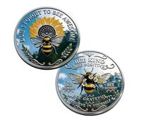 Bee Kind Coin, Bee Gifts and Challenge Coins, Positive Bee Coins for Collection and Gifting, Two Bee Coins with Dimensions 4cm by 3mm