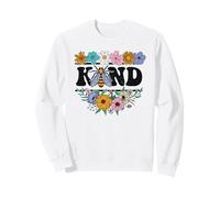 Bee Kind Colorful Retro Flowers Kindness Matters Good Vibes Sweatshirt