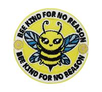 Bee Kind for No Reason Patch | Children Embroidered Badge, Iron On Applique, Bee Sew On Design, Animal Patch - Finally Home