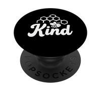 Bee Kind Honeycomb Cute Positive Nature Message Artwork PopSockets Adhesive PopGrip