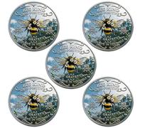 Bee Kind Positivity Coin, Double-Sided Inspirational Bee Token with Sunflower & Laurel Design, Motivational Challenge Coin for Daily Affirmation, Unique Encouragement Gift for Women, Men (5pcs)