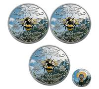 Bee Kind Positivity Coin, Double-Sided Inspirational Bee Token with Sunflower & Laurel Design, Motivational Challenge Coin for Daily Affirmation, Unique Encouragement Gift for Women, Men (3pcs)