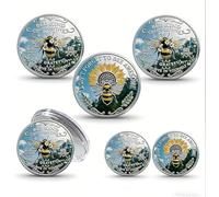 Bee Kind Positivity Commemorative Coin - Bee Kind Bee Happy Challenge Coin, Double-Sided Inspirational Bee Token with Kindness and Gratitude Message, Gift for Women Men Friends (3 Pcs)