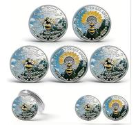 Bee Kind Positivity Commemorative Coin - Bee Kind Bee Happy Challenge Coin, Double-Sided Inspirational Bee Token with Kindness and Gratitude Message, Gift for Women Men Friends (5 Pcs)