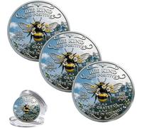 Bee Kind Positivity Commemorative Coin, Bee Kind Happy Challenge Coin, Double-Sided Inspirational Bees Token with Kindness & Gratitude Message, for Friends, Family (3pcs)
