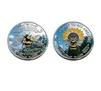 Bee Kind Positivity Commemorative Coin, Bee Sunflower Kind Positive Inspirational Challenge Coin, Bee Kind Coin,Appreciation Gift for Bees Lover Friends Family Self-Care (1Pcs)