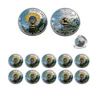 Bee Kind Positivity Commemorative Coin, Double-Sided Inspirational Bee Collectible Token, with Kindness & Gratitude Message, Token Meaningful Gift for Friends & Family (10 Pcs)