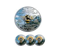 Bee Kind Positivity Commemorative Coin, Double-Sided Inspirational Bee Token, Sunflower & Laurel Design, Unique Encouragement Gift for Women, Men & Friends for Daily Positivity (2PCS)