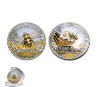 Bee Kind Positivity Commemorative Coin, Double-Sided Inspirational Bee Token with Kindness and Gratitude Message, Bee Kind Bee Happy Challenge Coin, Encouragement for Women, Men, Friends (A)