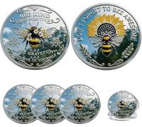 Bee Kind Positivity Commemorative Coin, Double-Sided Inspirational Bee Token with Kindness & Gratitude Message,Bee Kind Bee Happy Challenge Coin, Unique Encouragement Gift for Family & Friends (3pcs)