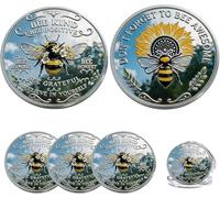 Bee Kind Positivity Commemorative Coin,Double-Sided Inspirational Bee Token with Kindness & Gratitude Message,Bee Kind Bee Happy Challenge Coin,Unique Encouragement Gift for Women,Men,Friends (3 Pcs)