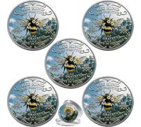 Bee Kind Positivity Commemorative Coin, Double-Sided Inspirational Bee Token with Kindness & Gratitude Message, Sunflower & Laurel Design, Unique Encouragement Gift for Women, Men, Friends (5 Pcs)