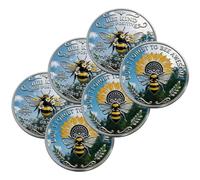 Bee Kind Positivity Commemorative Coin, Double-Sided Inspirationalbee Challenge Coin, Bee Happy Motivation Collectible Token, Appreciation Gift for Bees Lover Friends Family (Bee, 3Pcs)
