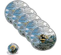 Bee-Kind Positivity Commemorative Coin,Motivational Bee Challenge Coin, Double-Sided Inspirational Bee Token with Kindness & Gratitude Message, Unique Encouragement Gift for Women, Men, Friends (5pcs)