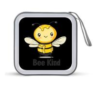 Bee Kind Printed CD Case Hard Plastic Protective DVD Storage Binder Bag for Home Office