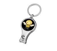 Bee Kind Small Fingernail Clipper Metal Sharp Curved Toenail Clippers Cutters with Keychain Men & Women