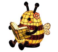 Bee Lamp - Stained Glass Animal Reading Night Light Decor | Bee Lamp with Style Glass Design, Warm Glow Reading Light for Kids Adults Bedroom Living Room Office Desk Bookshelf
