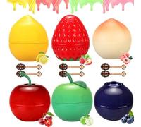 Bee Lip Balm Fruit Pot,Stocking Stuffers Honey Lip Balm Lip Mask,Propolis Moisturizing Lip Sleeping Mask Christmas for Women,Hydrating Prevention Dry(6 Pcs)