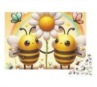Bee Love Flower Jigsaw Puzzle Animal 1000 Pieces Eco-friendly Paper Bundle for Adults 12+ Home Decor Puzzle 70x50cm/1000pcs