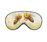 Bee Love Honey Blackout Sleep Eye Mask, Ventilated Fabric, Adjustable Wearing Style, Zero Pressure Sleeping Mask Soft Skin Friendly Eyeshade for Women Men