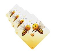 Bee Love Honey Car Air Fresheners Cards Set of 4 Pieces Personalized Car Fresheners Gifts for Men Women Auto Aromatherapy Tablets Hanging Scented Cards for Wardrobe Bathroom