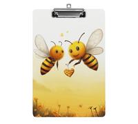 Bee Love Honey Clipboard Retractable Hanging Tab Clip Board Plastic Clipboard Nursing Clipboards Nurse, Doctor, Cute Design for Standard Size 12.5 X 8.5Inch