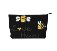 Bee Love Honey Corduroy Makeup Bag with Stylish and Durable Zipper Design