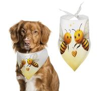 Bee Love Honey Dog Bandanas Adjustable Bib Party Pet Decorations Cute Dog Triangle Scarfs for Small Medium Puppy Cat Costume Accessory