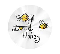 Bee Love Honey Elegant Round Wall Clock-Fashionable Round Clock Design Of Modern Home