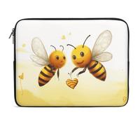 Bee Love Honey Laptop Sleeve Case 13inch Shockproof Slim Computer Bag 10-17 Inch Traveling Carrying Laptop Briefcase for Women Men Waterproof Compatible with MacBook Air, Hp, Dell, Lenovo