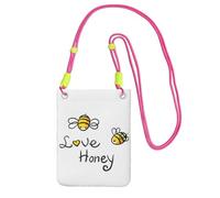 Bee Love Honey Print Crossbody Bag For Women, Mini Phone Purses, Cute Phone Wallet, For Hiking Travel Gift