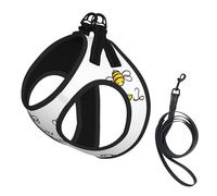Bee Love Honey print Dog Harness, 2X Buckle,Dog Vest,No Pulling Front Leash Clip,for Small Medium Dogs
