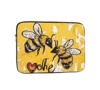 Bee Love Honey Printed Laptop Sleeve for Men Women 15 inch Shockproof Laptop Case Bag for Travel Office School