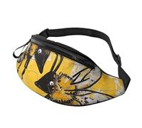 Bee Love Honey Printed Waist Bag with Headphone Jack, Personalized Bumbags Fanny Packs Unisex Running Hiking Crossbody Bags for Men Women