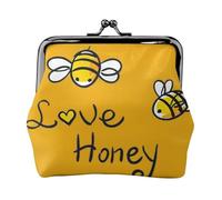 Bee Love Honey Printing Lightweight Coin Purse, Minimalist Wallet for Coffee Runs and Local Outings