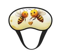 Bee Love Honey Sleep Mask for Side Sleeper, Blackout Sleeping Eye Mask, Soft Breathable Eye Cover for Women Men Travel Eyeshade, Relaxing Zero Pressure Night Blindfold