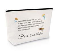 Bee Lovers Gifts Makeup Bag Bee Inspirational Gifts for Daughter Sister Friend Beekeeper Present Honeybee Gift Cosmetic Bag for Gardener Bumblebee Present Christmas Birthday Gift for Friend