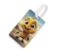 Bee Luggage Tags Durable TPU Suitcase Tag with Info Card, Scratch-Resistant Bag Tags for Suitcases, Travel Bags & Backpacks, Easy to Identify, White-style, One Size, classic