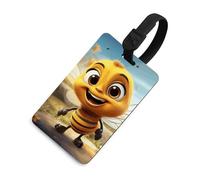 Bee Luggage Tags Durable TPU Suitcase Tag with Info Card, Scratch-Resistant Bag Tags for Suitcases, Travel Bags & Backpacks, Easy to Identify, Black-style, One Size, classic