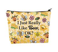 Bee Makeup Bag Bee Gifts for Bee Lovers Honeybee Gifts Bee Inspirational Gifts I Just Really Like Bees Ok Travel Cosmetic Bag