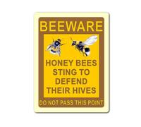 Bee Metal Sign Gift Beeware Honey Bees Sting To Defend Their Hives