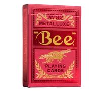 Bee MetalLuxe Playing Cards - Red Foil Diamond Back, Standard Index
