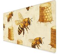 bee Mouse Mat XXL, 900x500x3mm Gaming Mouse Pad Large yellow, Office Accessories Desk Mat, Waterproof Non Slip Rubber Base-Smooth Cloth Surface Mousepad, Apply To Office Home Or Gifts For Men A651