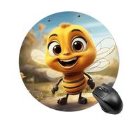 Bee Mouse Pad - Ultra Thin, 7.8 Inch Round Mousepad with Non-Slip Rubber Base, Waterproof Mouse Mat for Office, Gaming